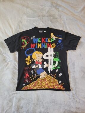 Reason Richie Rich Mens XL Blk TShirt Embroidered We Keep Winning Graphic Print